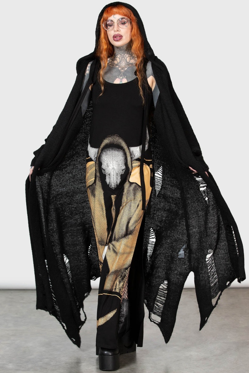 Killstar Dismay Maxi Šaty Černé | KYMLZU-193
