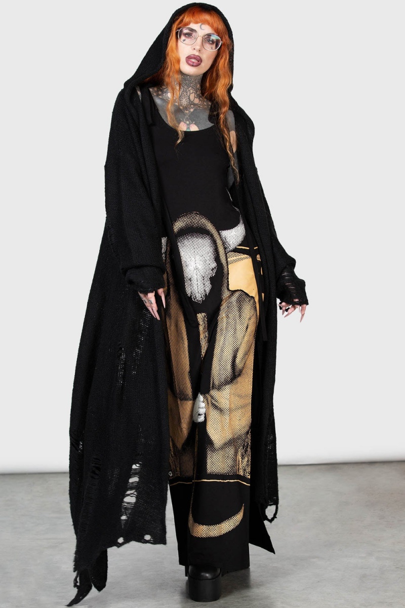 Killstar Dismay Maxi Šaty Černé | KYMLZU-193