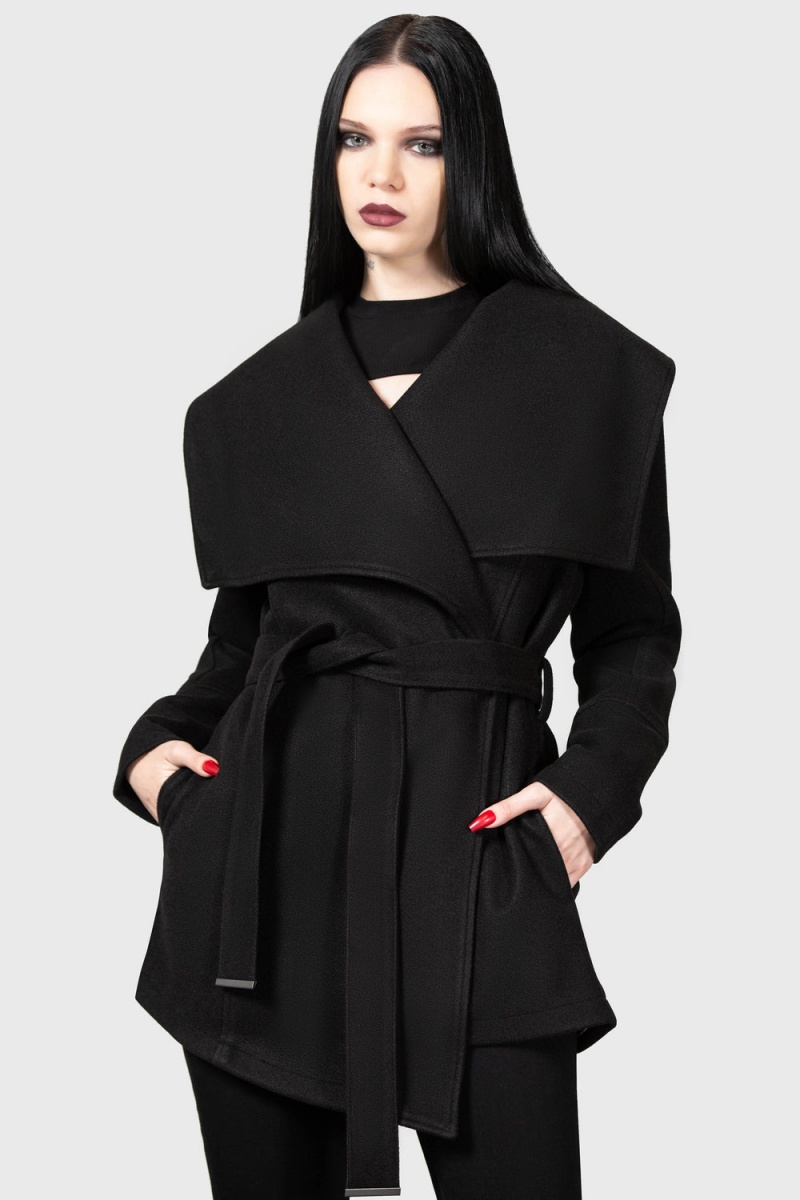 Killstar Dissonance Awakening Coat Černé | ECHYKP-153