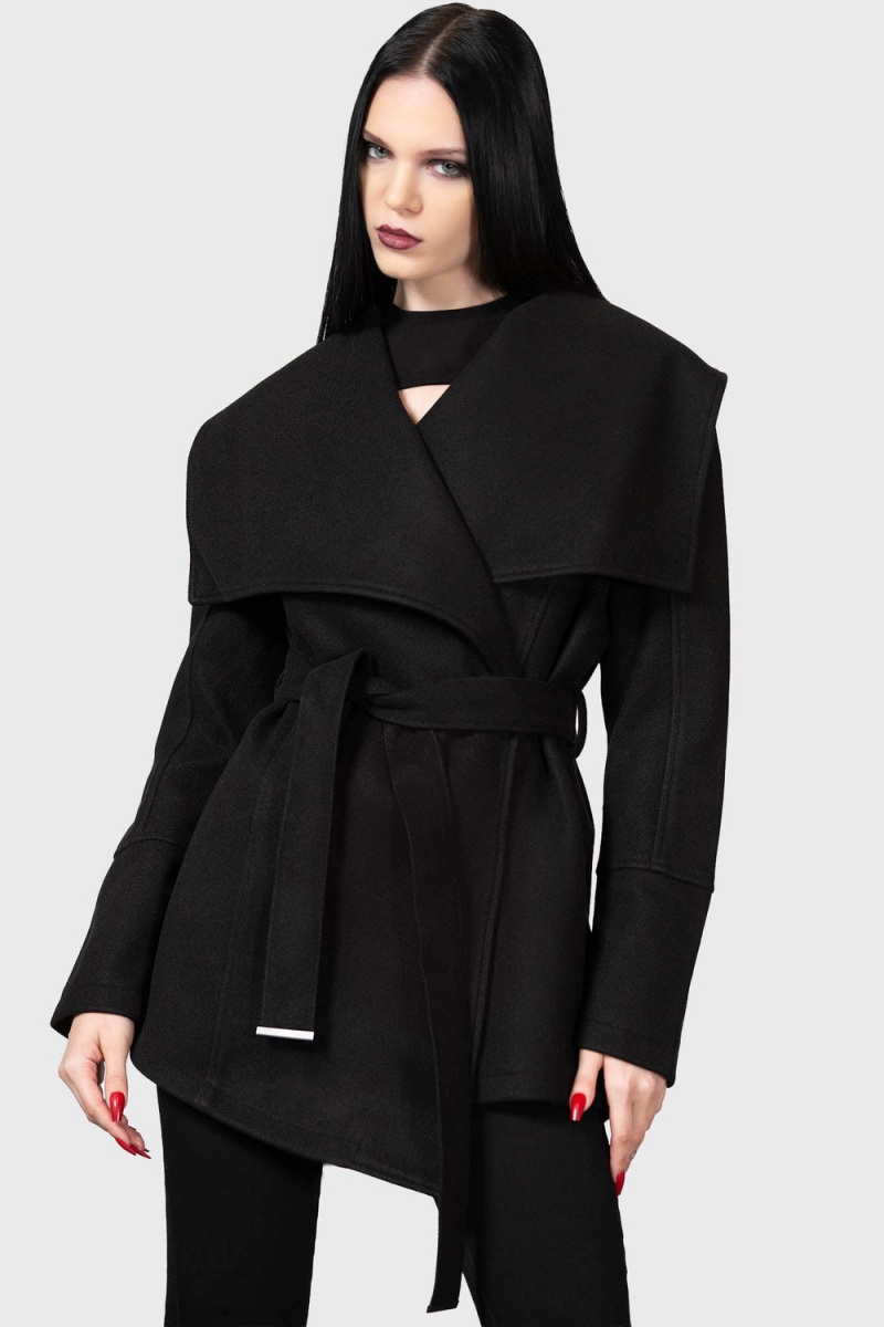 Killstar Dissonance Awakening Coat Černé | ECHYKP-153
