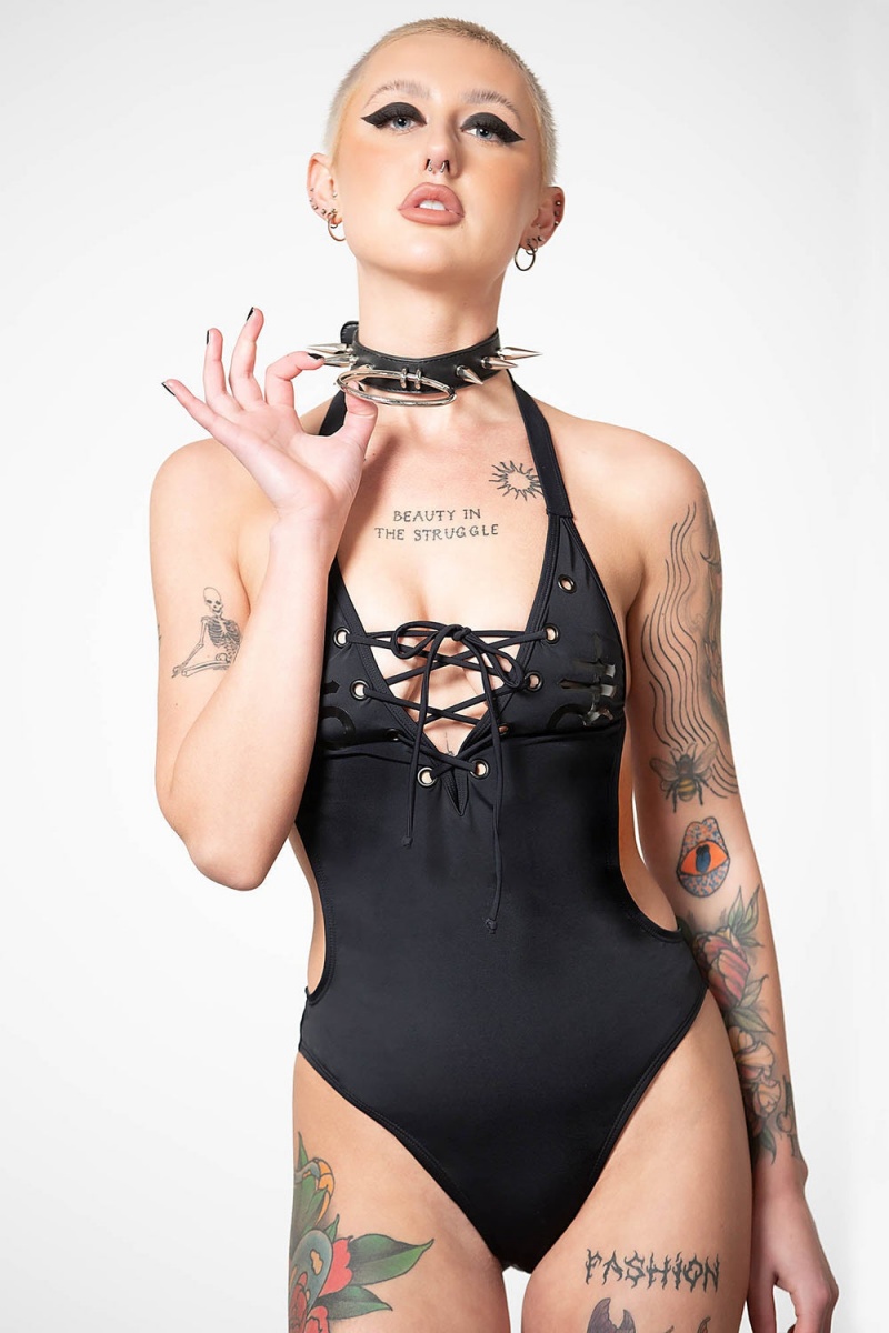 Killstar Doro Swimsuit Černé | UETOBL-904