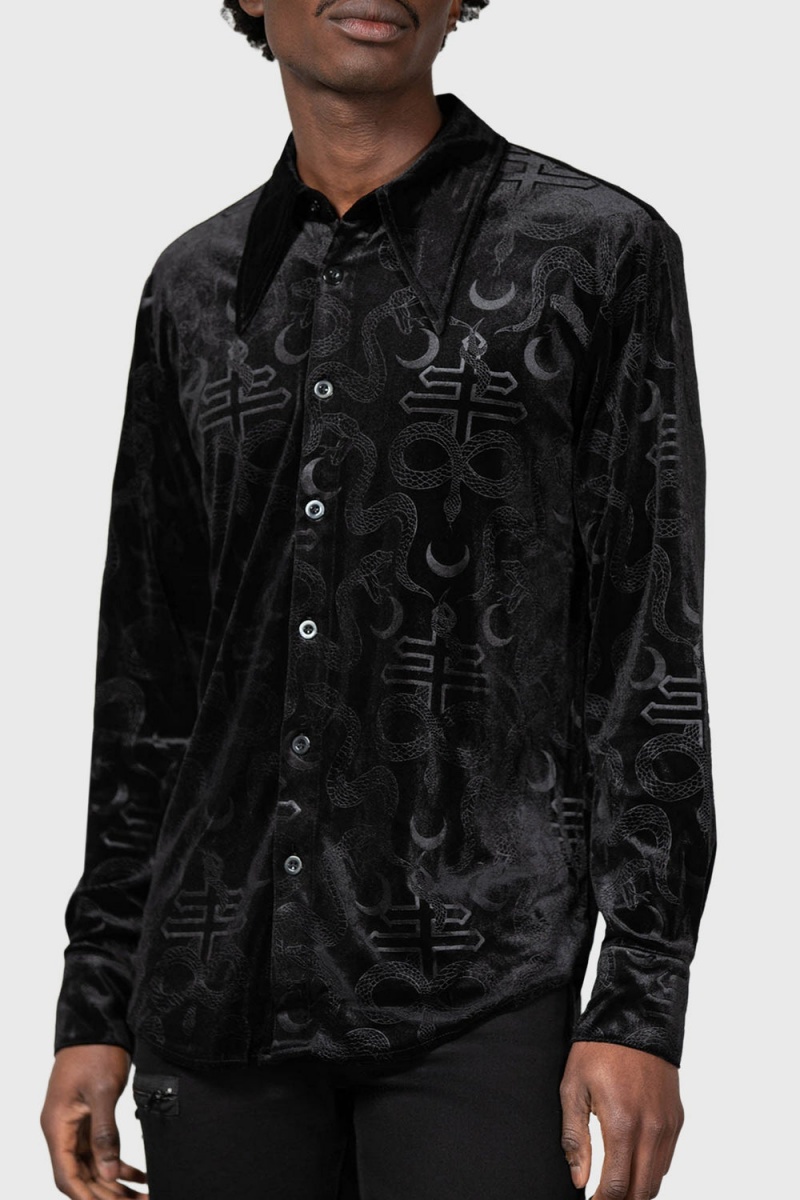 Killstar Draegen Shirt Černé | VCOTGS-531