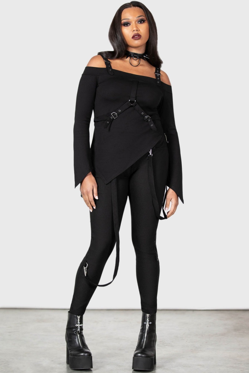 Killstar Drakor Trousers Černé | USWCLM-792