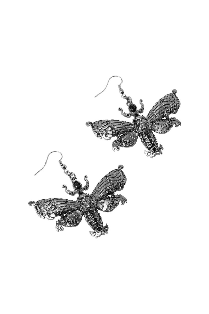Killstar Drawn 2 Light Earrings [S] Stříbrné | MRKXUI-457