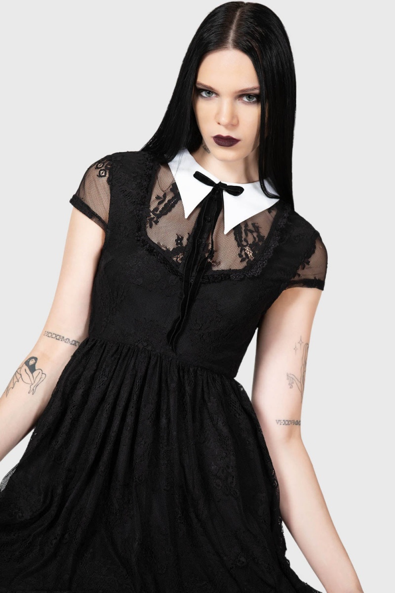 Killstar Dreadful Babydoll Šaty Černé | UJGHYP-705