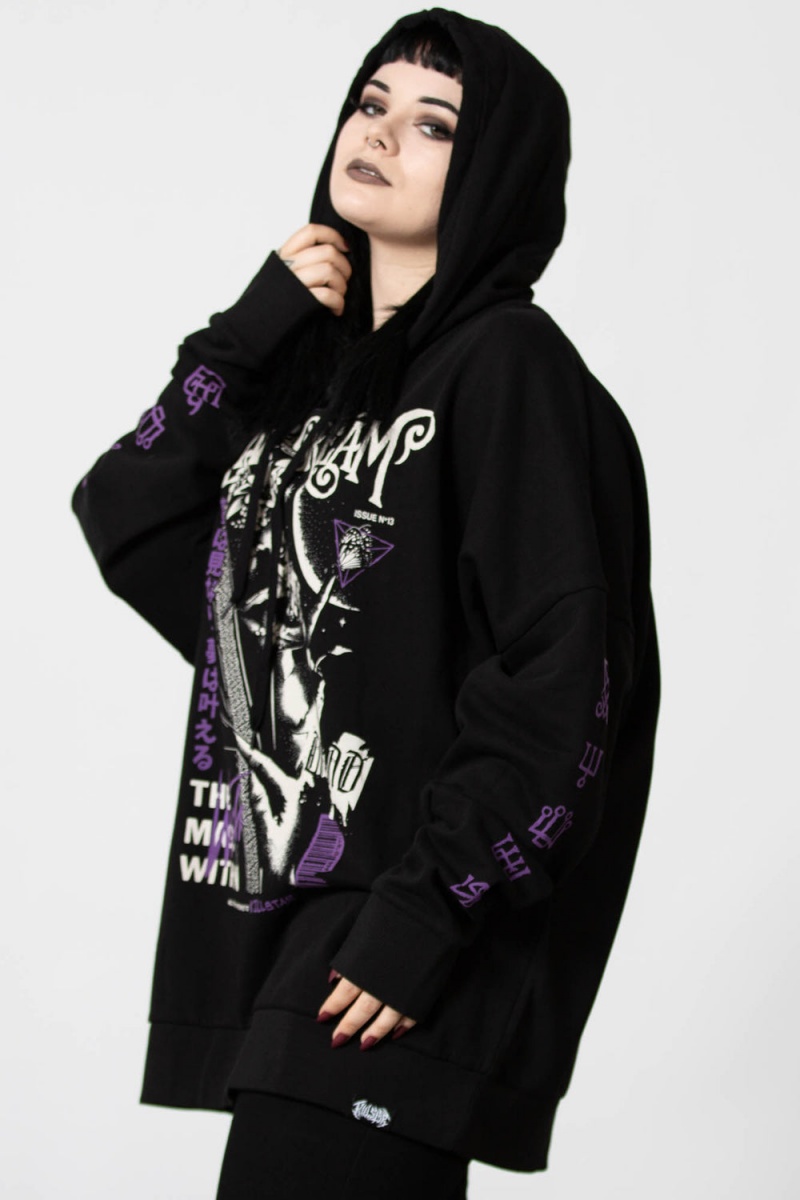 Killstar Dream Oversized Hoodie Černé | VULTWM-481