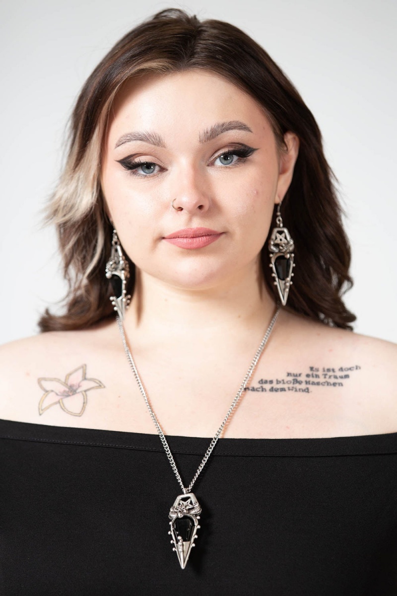 Killstar Drogonight Necklace Stříbrné | NLMKGX-357
