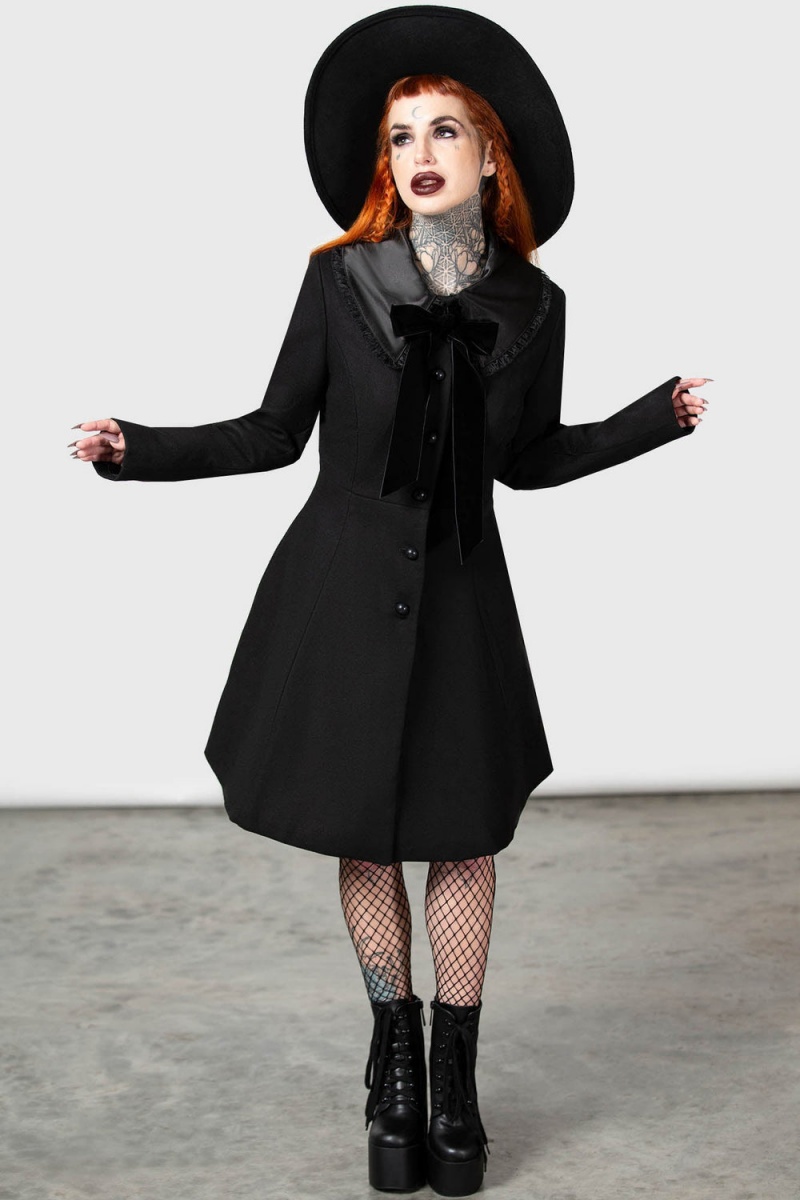 Killstar Druantia Coat Černé | CATONZ-345