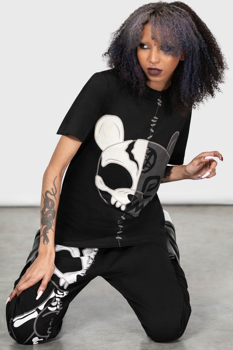 Killstar Duplexity: Relic T-Shirt Černé | JFDPMV-714