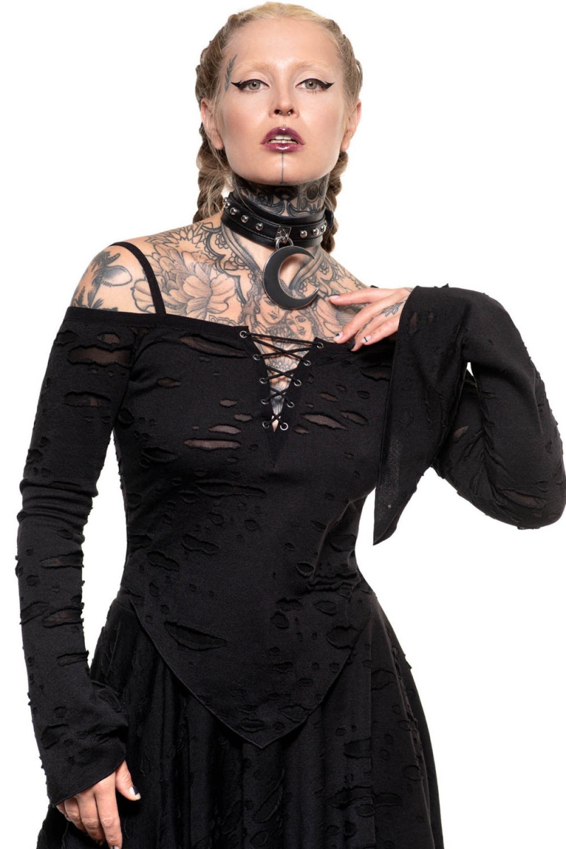 Killstar Dust Devil Top Černé | LQIPCJ-582
