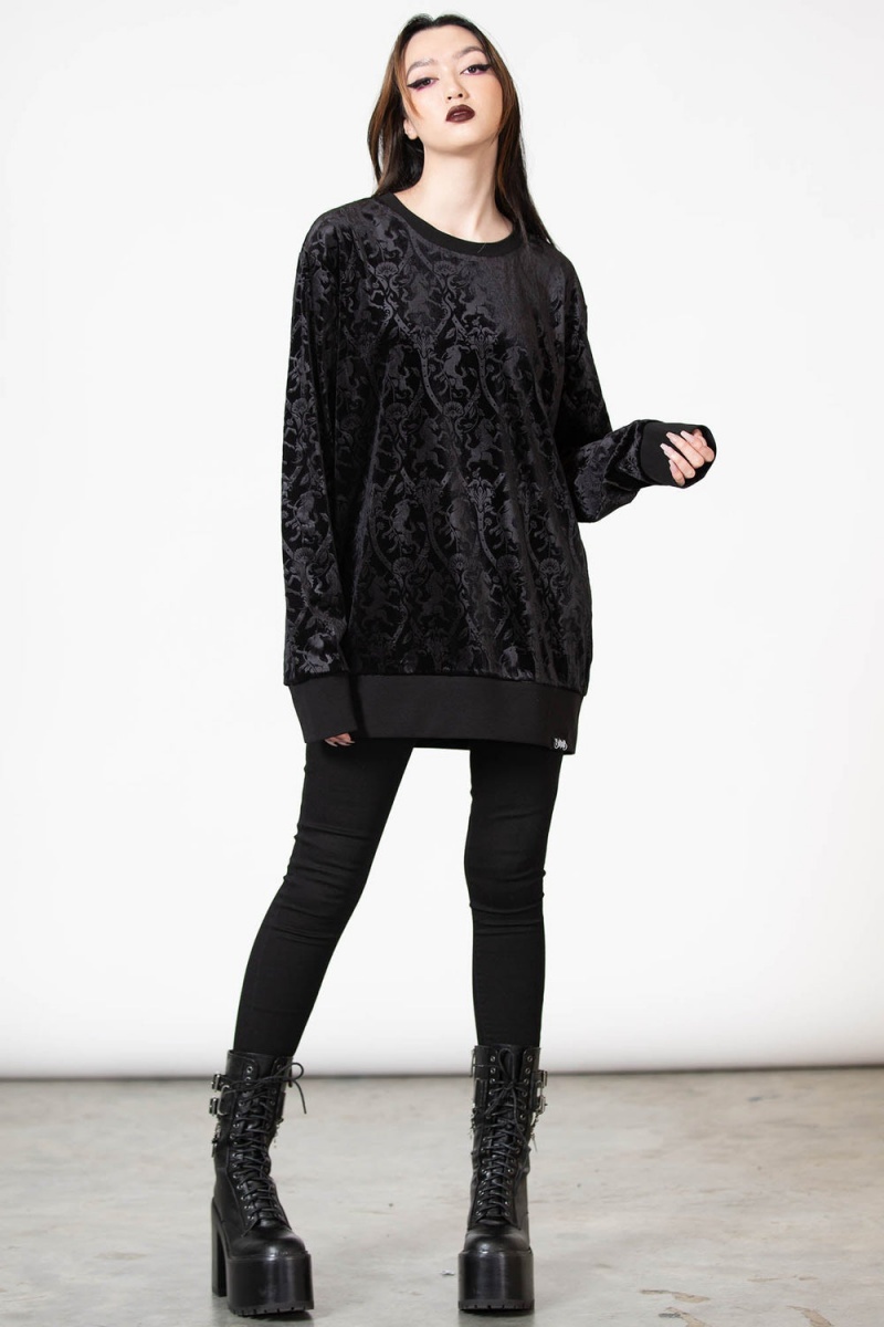 Killstar Ealhswith Sweatshirt Černé | TRGWAV-367