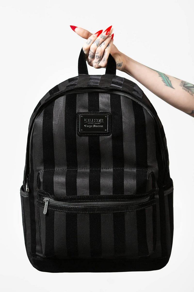 Killstar Earn Your Stripes Backpack Černé | LZRTEM-017