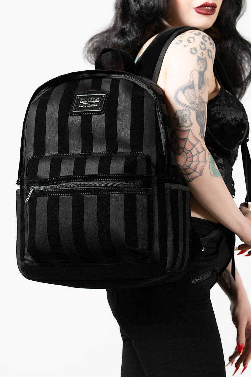 Killstar Earn Your Stripes Backpack Černé | LZRTEM-017