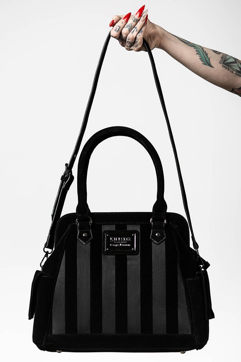 Killstar Earn Your Stripes Handbag Černé | OAPJXU-086