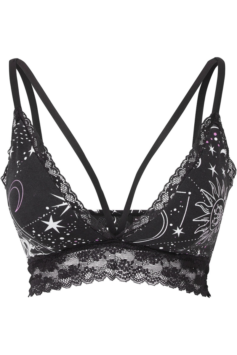Killstar Eclipse Krajkové Bralet Černé | TNSFMA-346