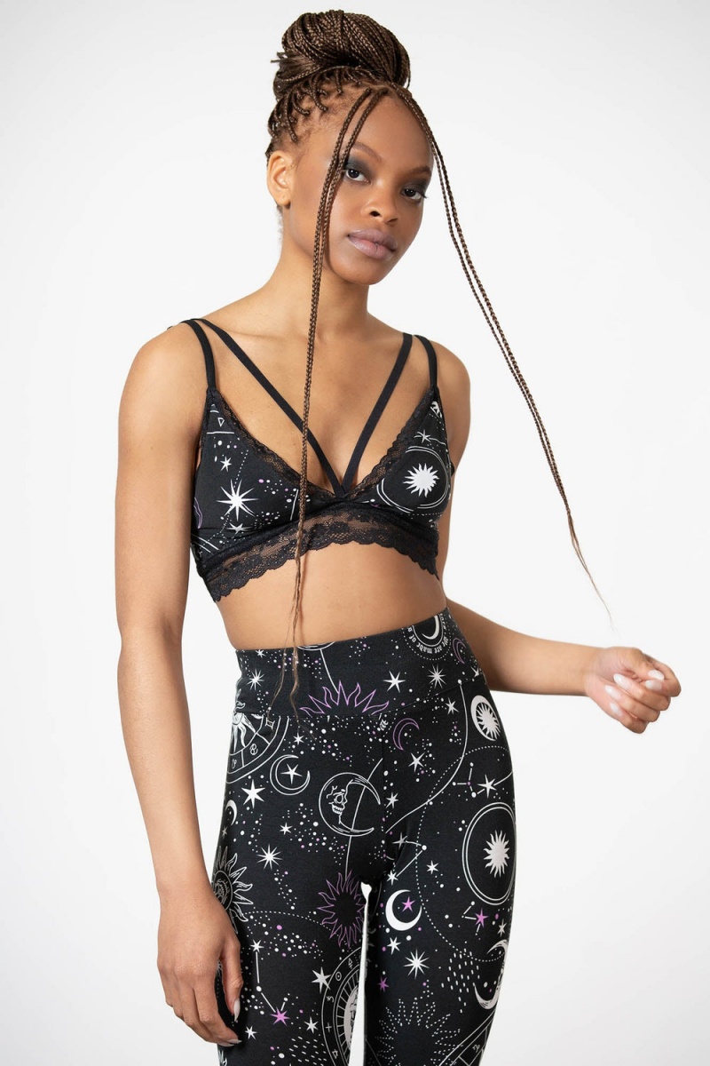 Killstar Eclipse Krajkové Bralet Černé | TNSFMA-346