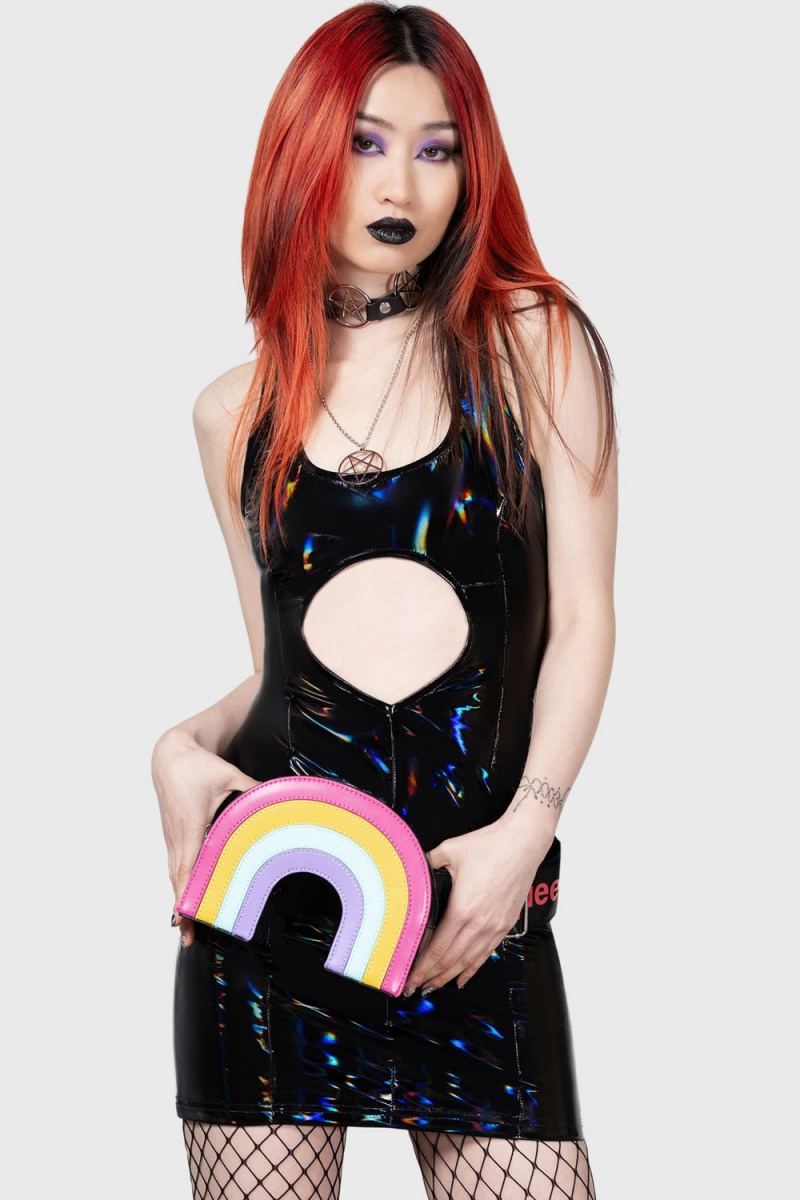 Killstar Electric Rainbow Waistbag Černé | IKHNJL-061