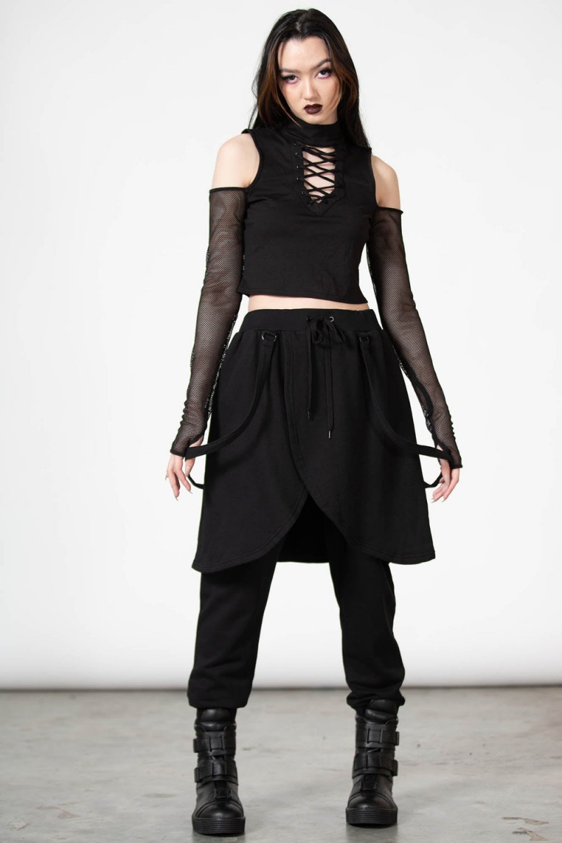 Killstar Electro Core Joggers Černé | IYBUWZ-213