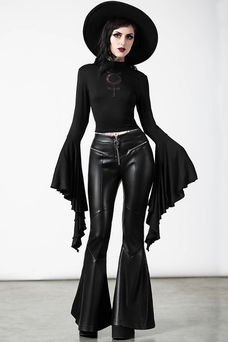 Killstar Elemental Eclipse Crop Top Černé | SRZGXY-615