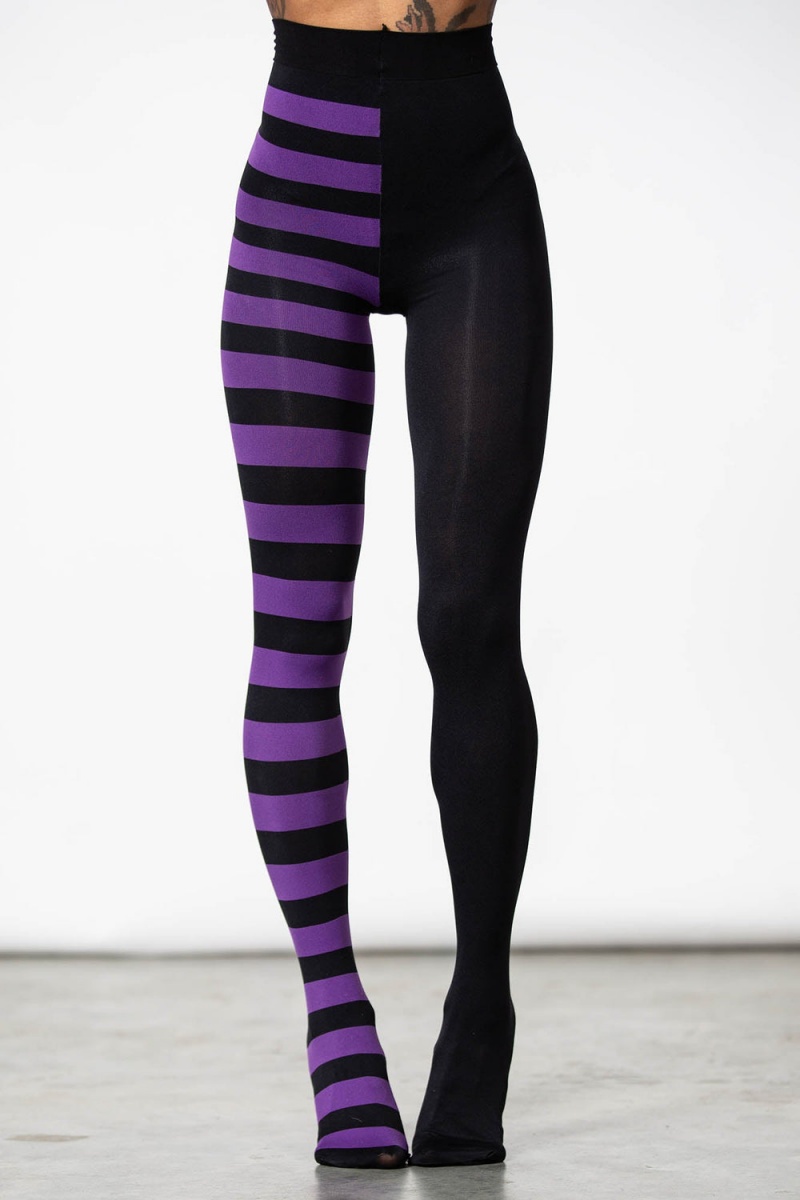 Killstar Ella Tights [PURPLE] Fialové | OYTDHR-396