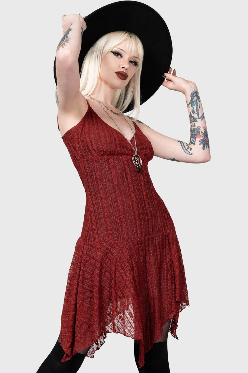Killstar Emelia's Wrath Šaty [RED] Červené | XCUOMF-682