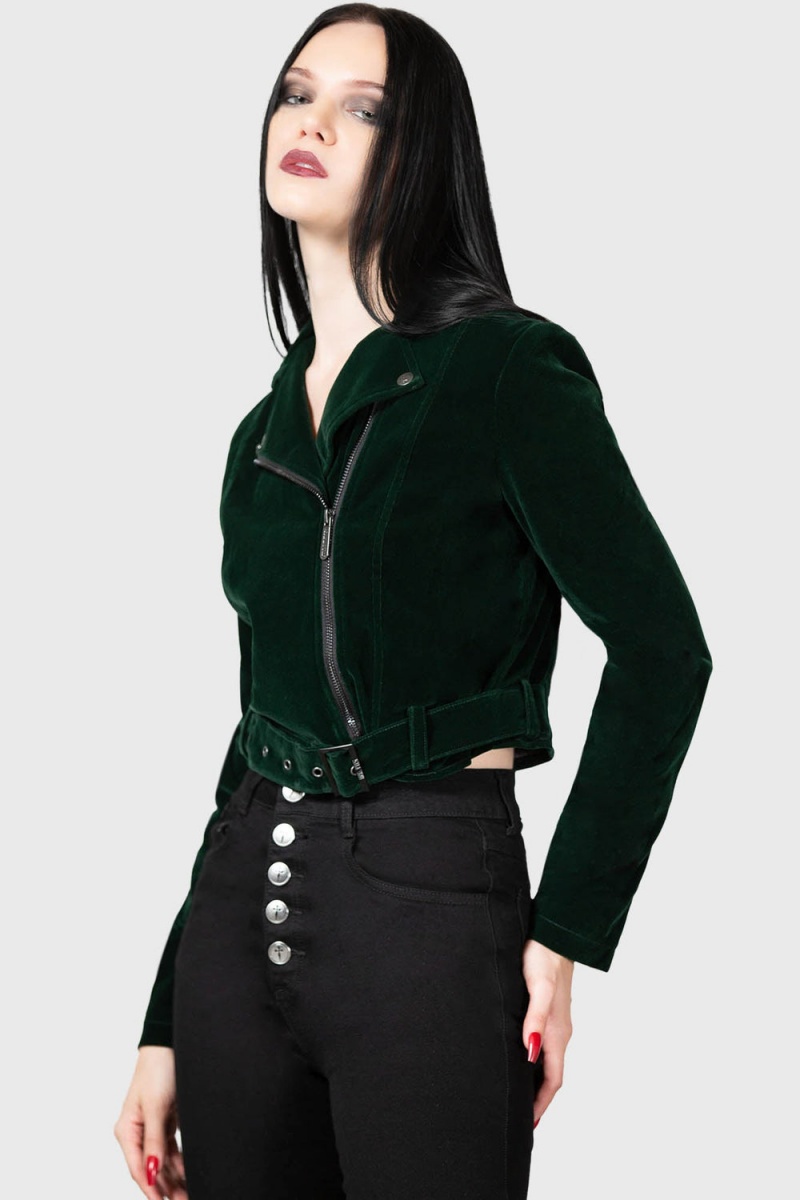 Killstar Emerald Goddess Cyklistické Jacket Zelene | EQYZXT-298
