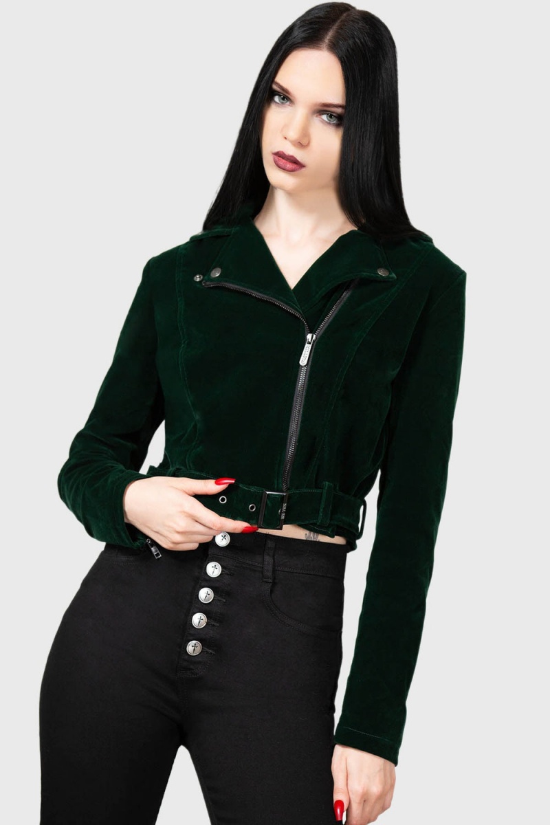 Killstar Emerald Goddess Cyklistické Jacket Zelene | EQYZXT-298