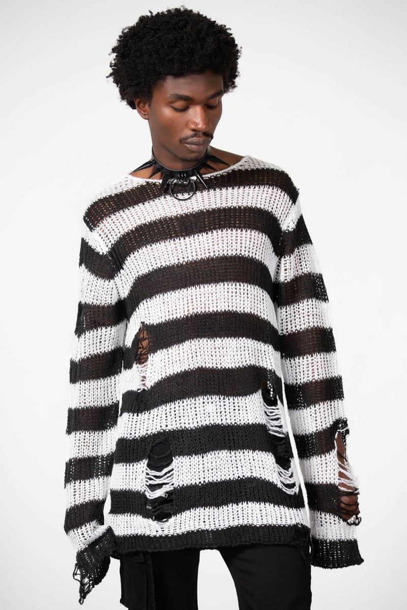 Killstar Emo Knit Svetrové Bílé | QOJHMY-374