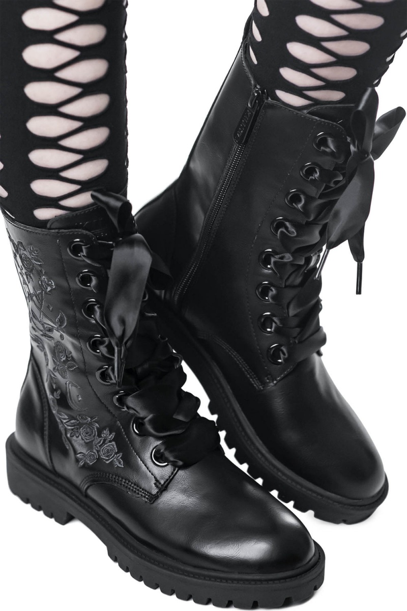 Killstar Enchanted Combat Boots Černé | YTPEUN-793