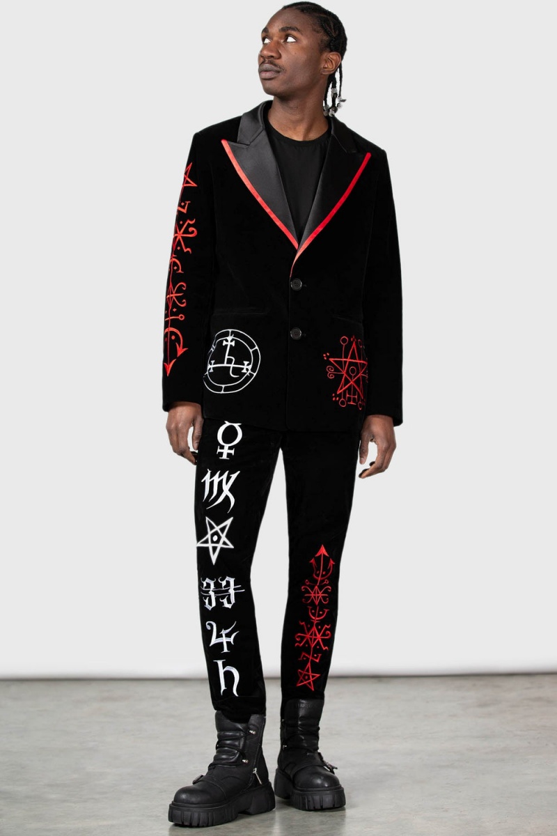 Killstar Enthroned Suit Trousers Černé | GXCDBO-517