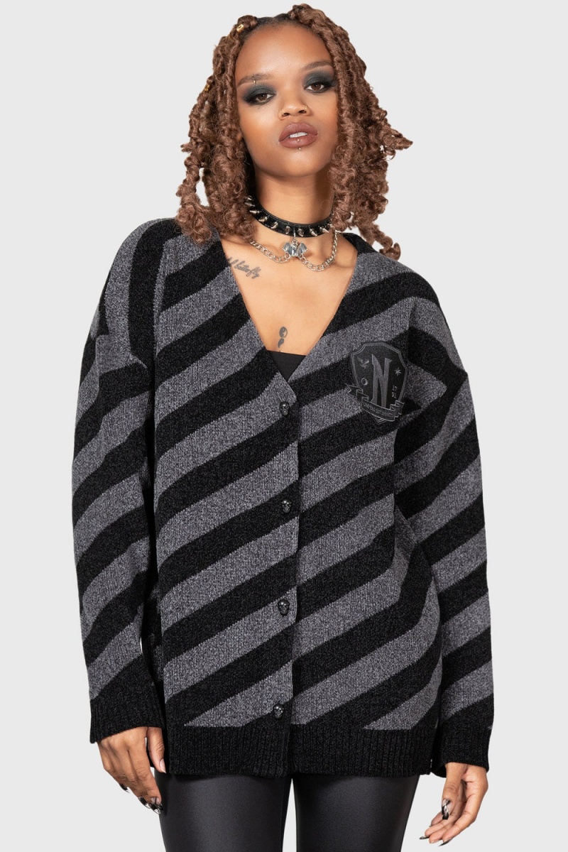 Killstar Everyone's Weird Oversized Cardigan Černé | CADOBG-760