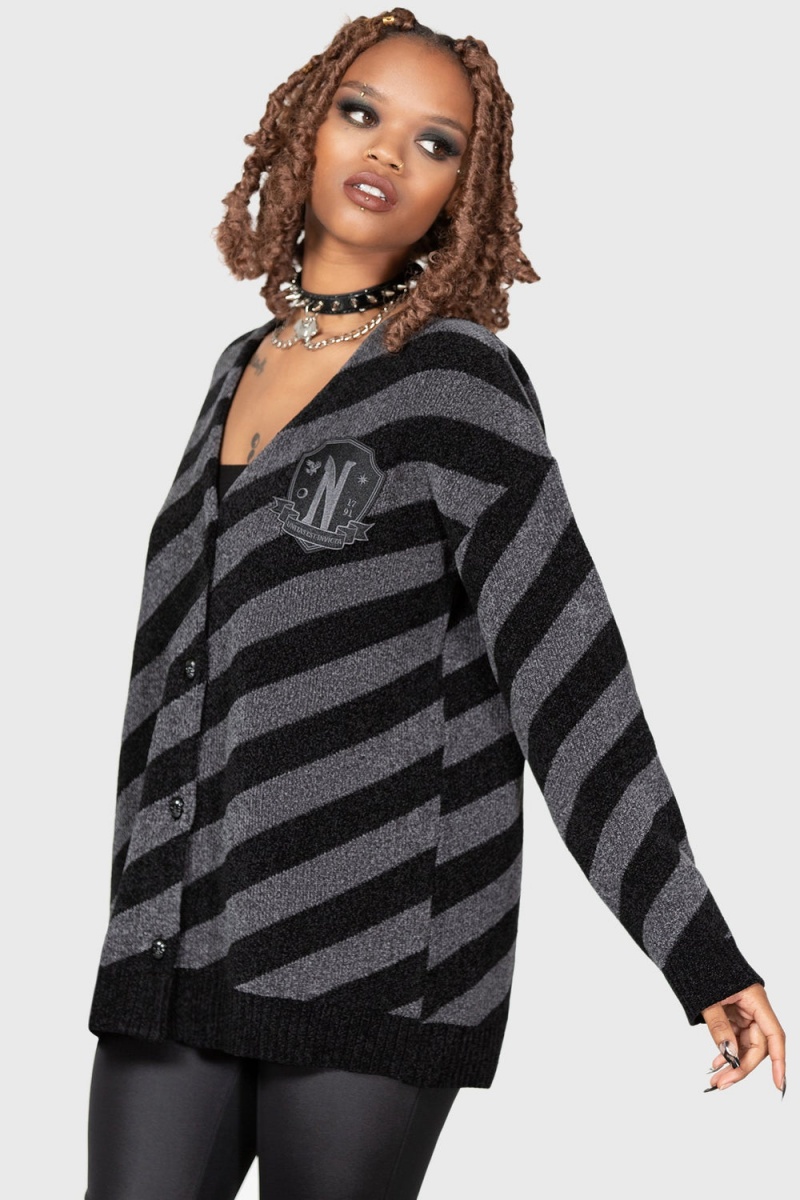 Killstar Everyone\'s Weird Oversized Cardigan Černé | CADOBG-760