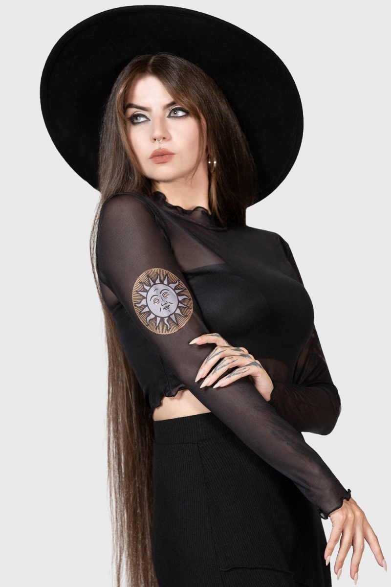 Killstar Evil Sun Top Černé | EZUBJC-218