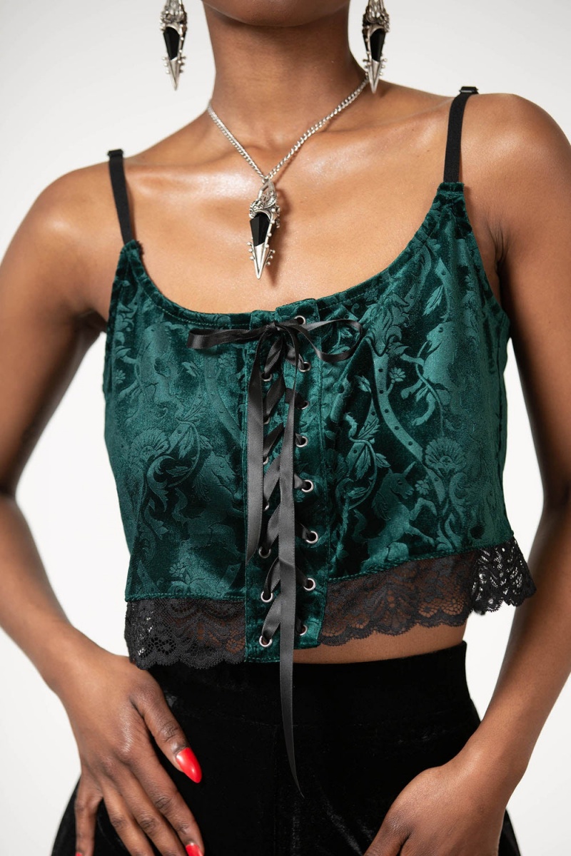 Killstar Fabled Tank Top [EMERALD] Zelene | CUBGYA-108