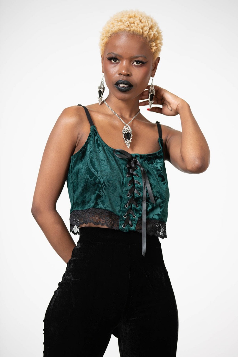 Killstar Fabled Tank Top [EMERALD] Zelene | CUBGYA-108