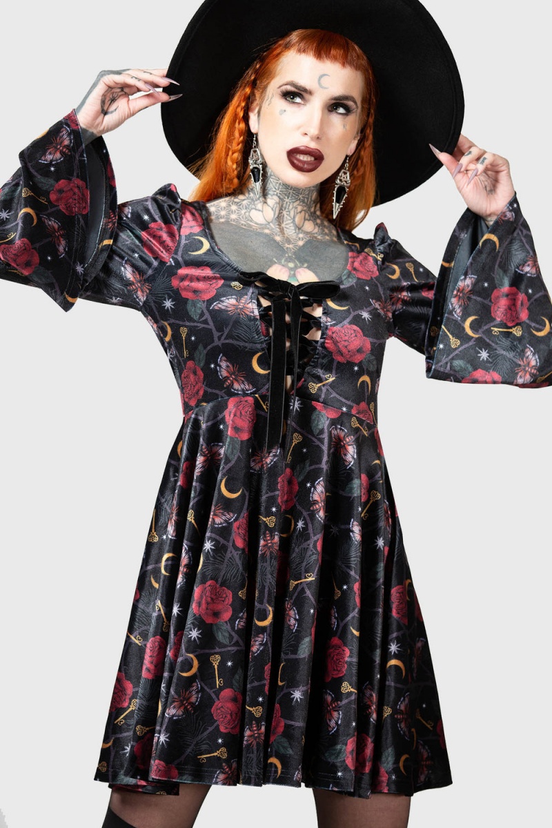 Killstar Fabulina Šaty Černé | YAHXCR-873