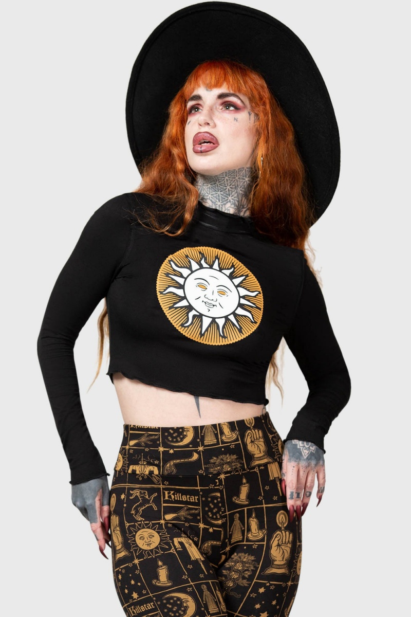 Killstar Fading Light Long Sleeve Top Černé | FZURXQ-782
