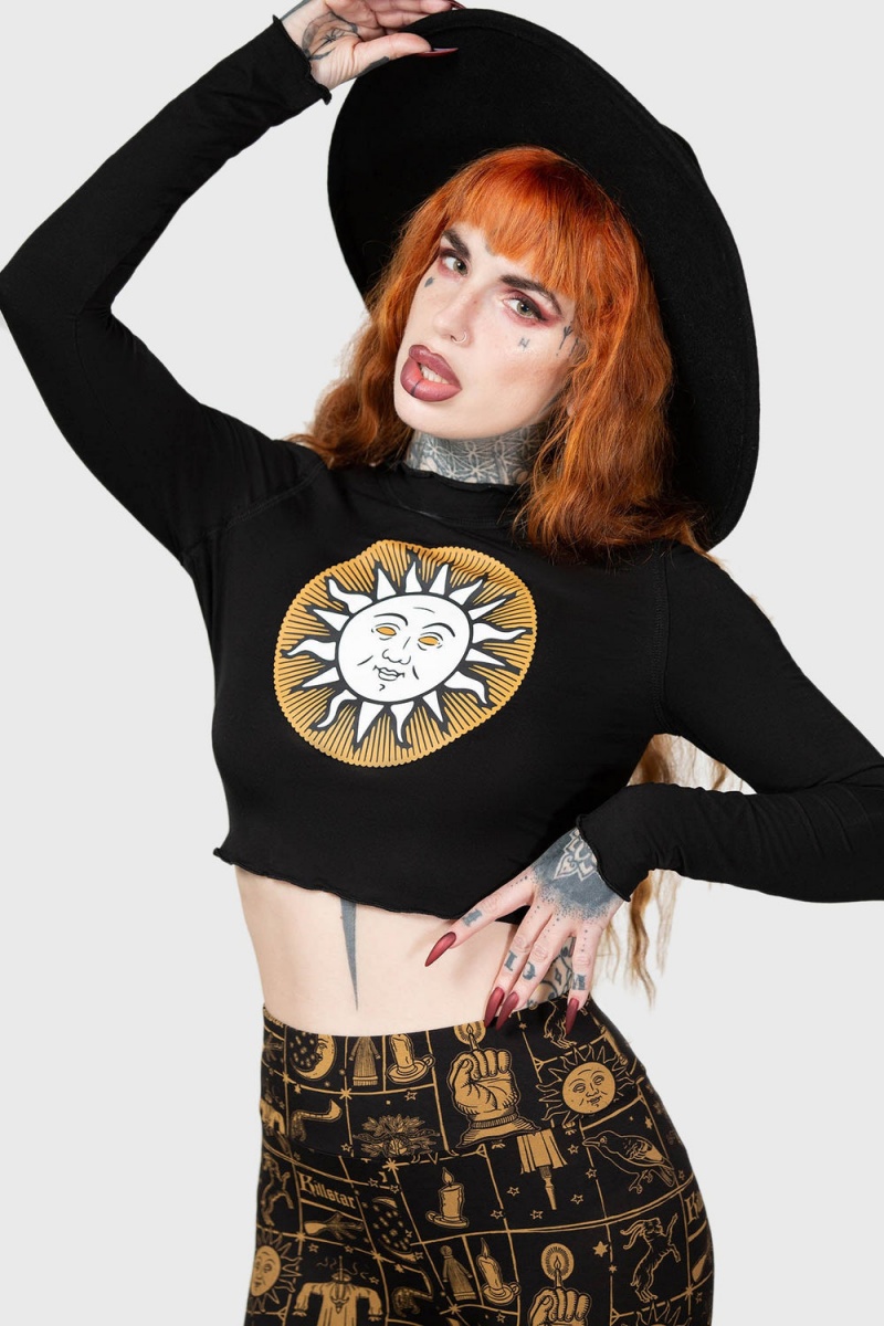 Killstar Fading Light Long Sleeve Top Černé | FZURXQ-782