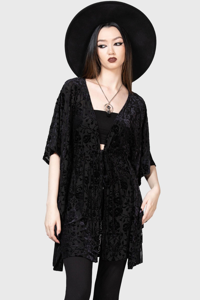 Killstar Faerie Trait Shawl Černé | LORIAZ-831
