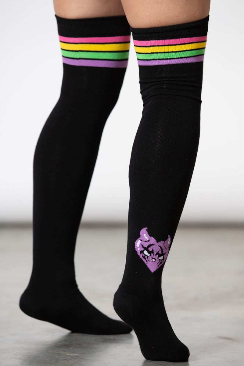 Killstar Fantasy Thigh-High Socks Černé | RJBUYI-395