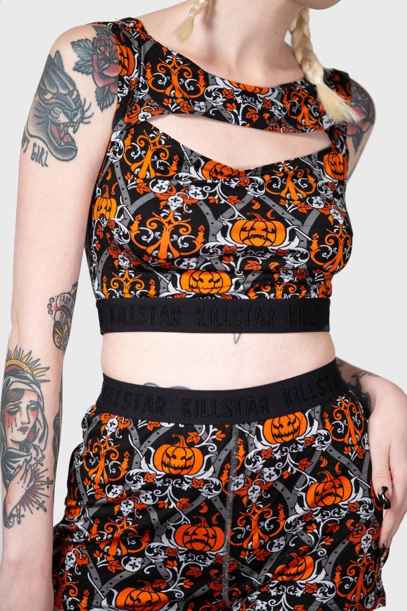 Killstar Fascinate Crop Top Černé | YISCQO-435