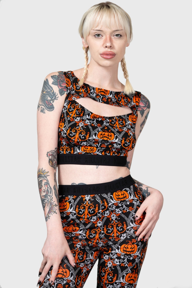 Killstar Fascinate Crop Top Černé | YISCQO-435