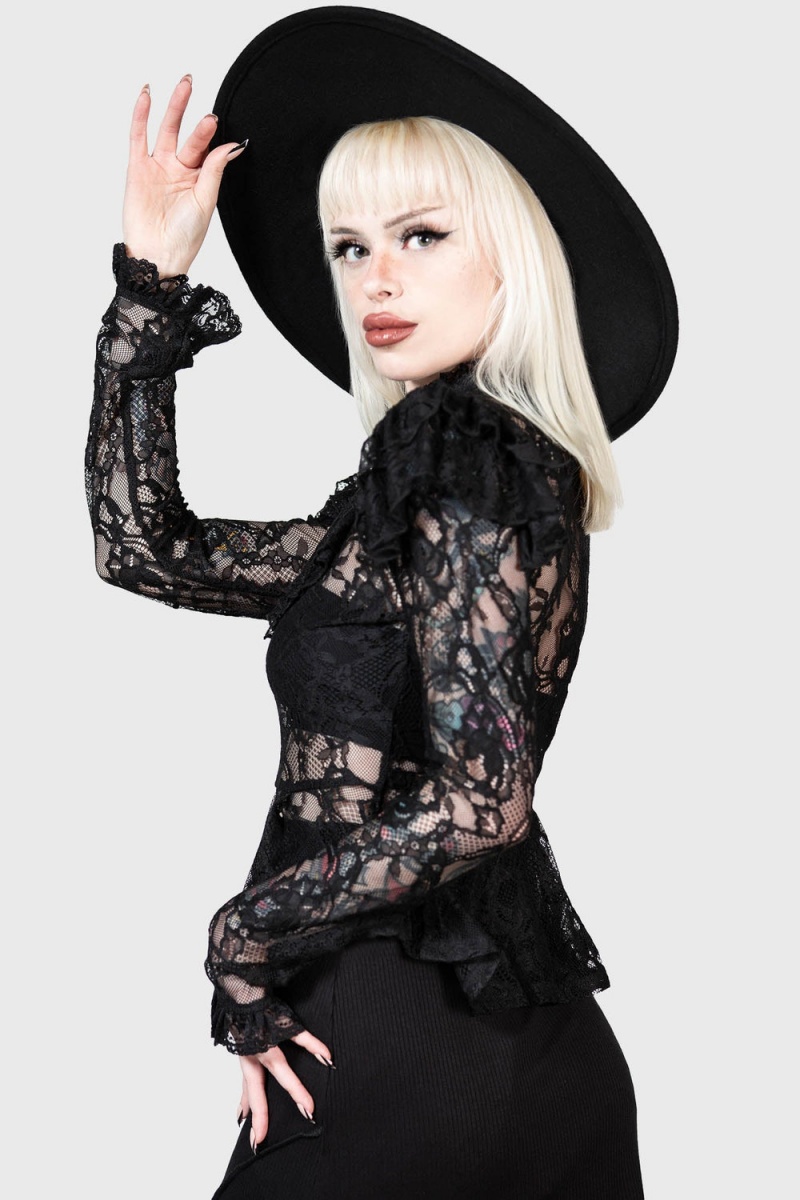 Killstar Fickle Feud Blouse Černé | WFXCOI-905