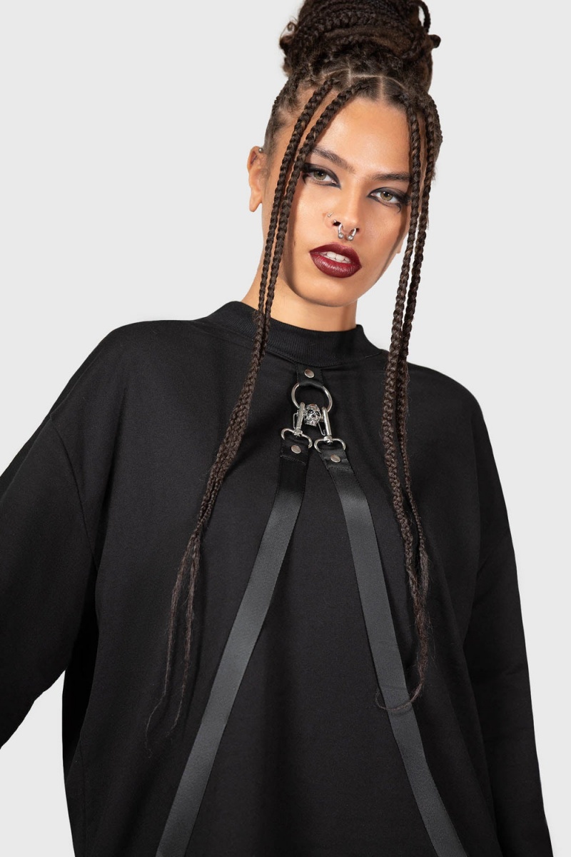 Killstar Flayer Sweatshirt Černé | GKDTAB-541