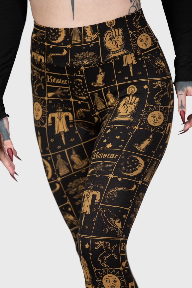 Killstar Folk Horror Leggings Černé | FLVXEJ-203