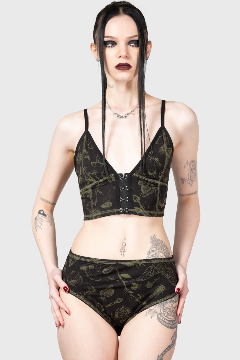 Killstar Forest Lush Bralet Černé | BPANYK-487