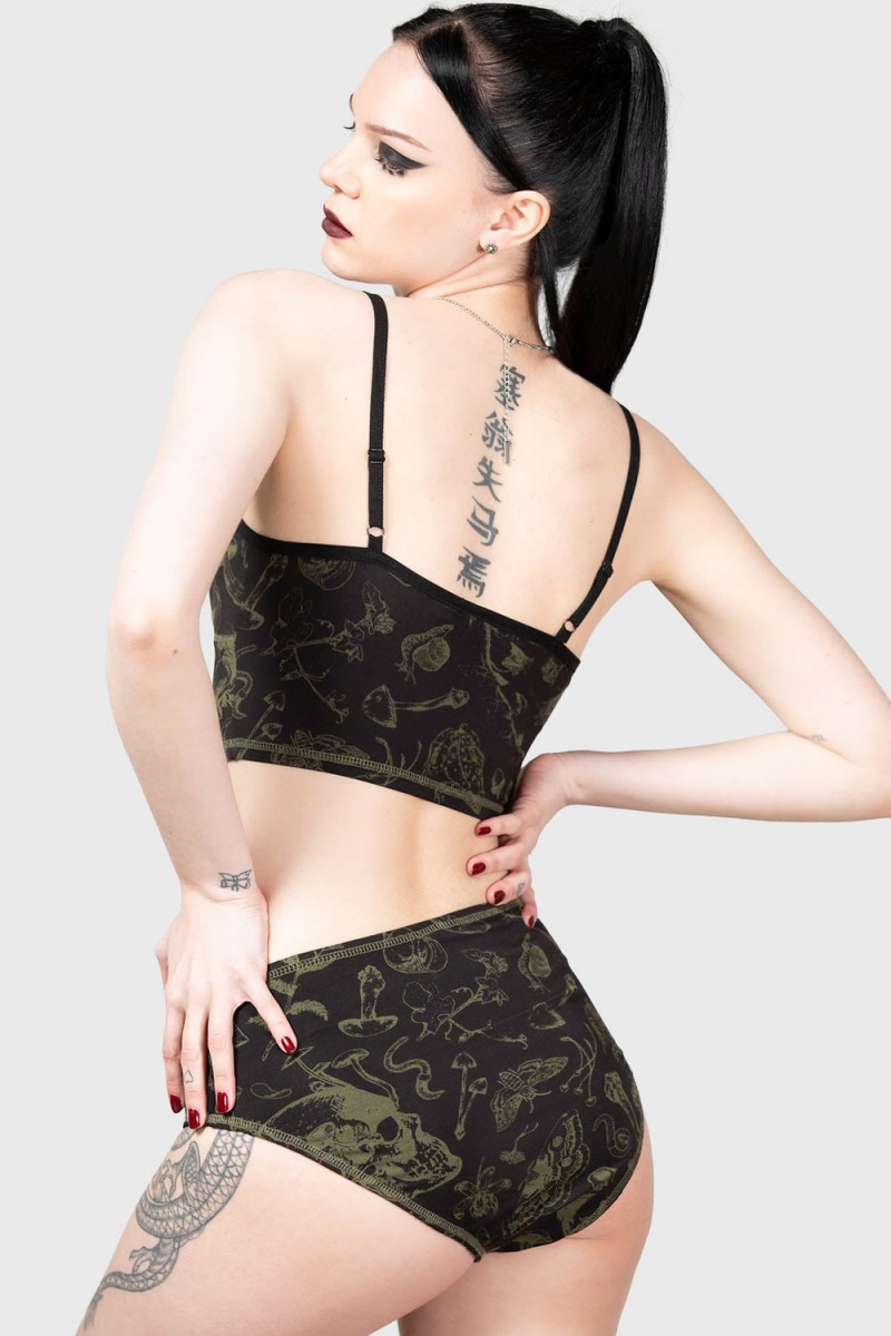 Killstar Forest Lush Panty Černé | UQWGBK-956