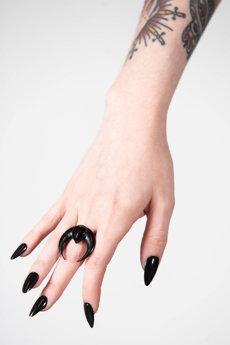 Killstar Forest Moon Ring Černé | QYETHX-925