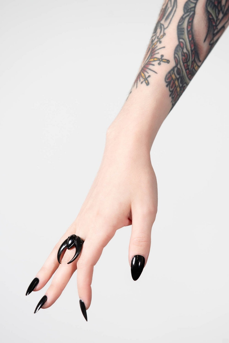 Killstar Forest Moon Ring Černé | QYETHX-925