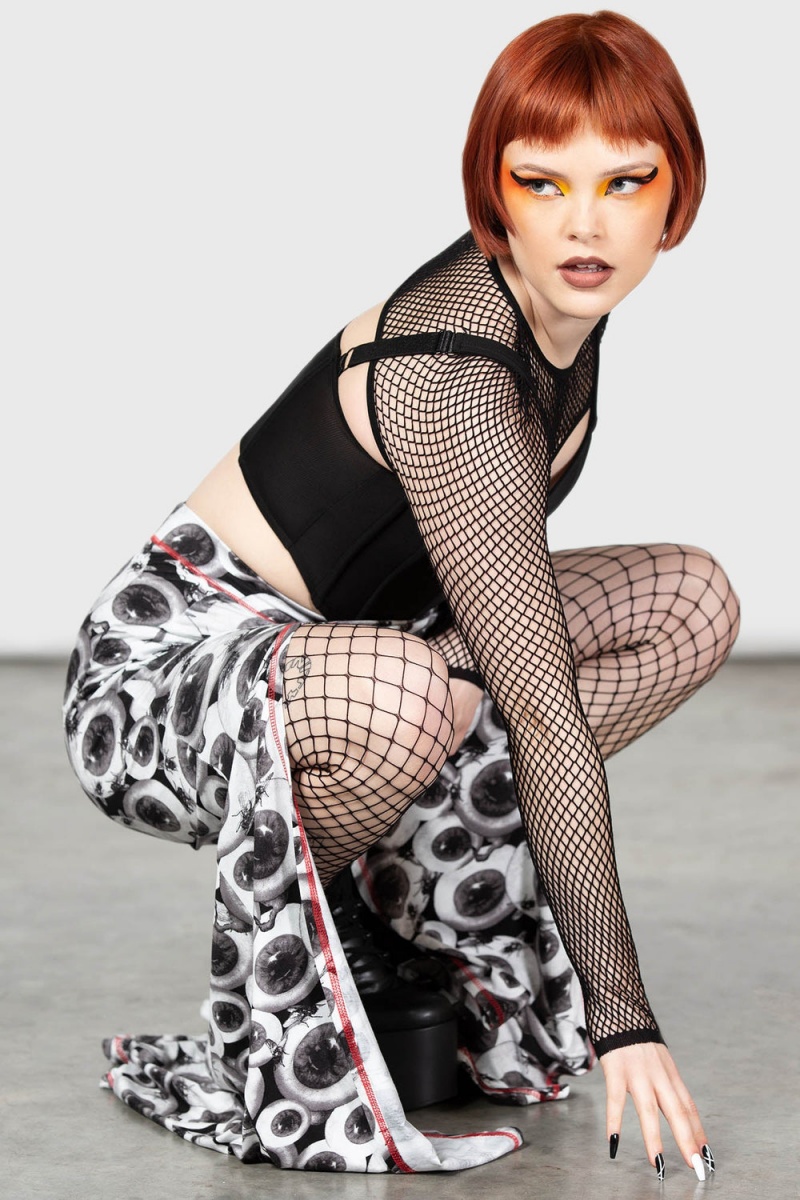 Killstar Four Flies Maxi Skirt Černé | MVWGLJ-782